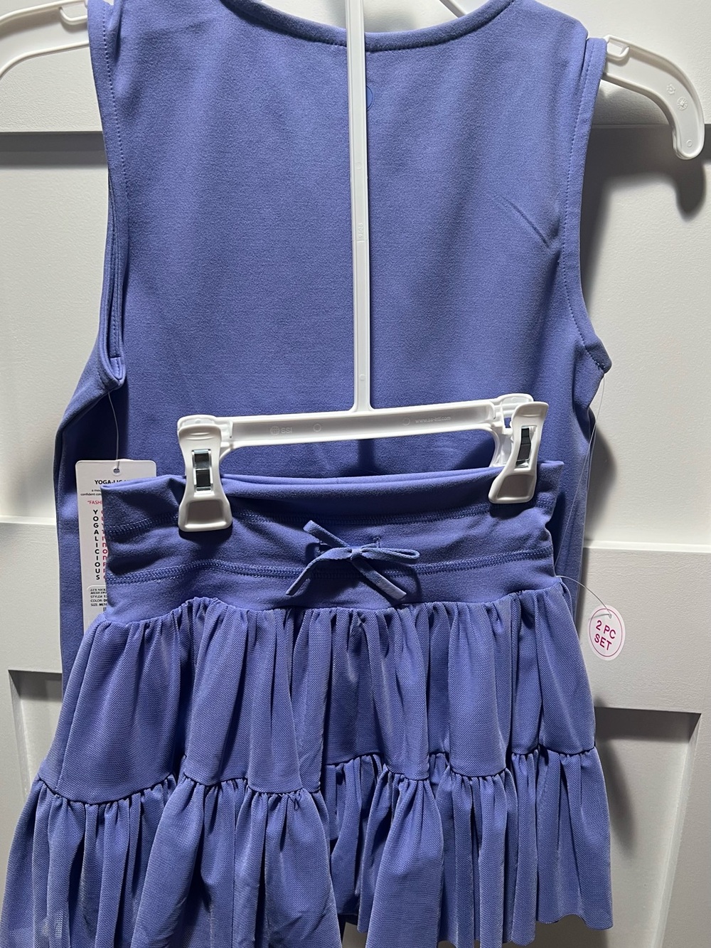 Yogalicious Girls Lavender Tiered Ruffle Dress
